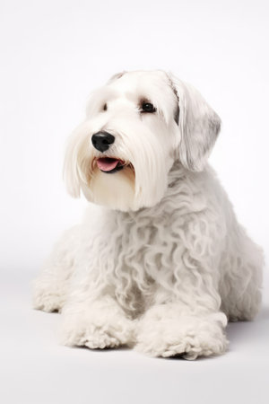 Portrait of a Sealyham Terrier on a white backgroundの素材