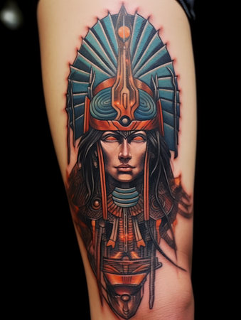 Tattoo art on the body of a woman, close upの素材