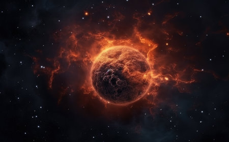Planet in space.の素材
