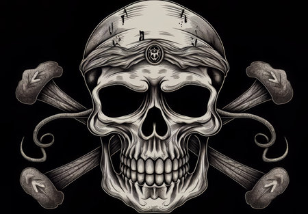 Skull and Crossed Pirate Flag. Skull and Crossed Pirate Flagの素材