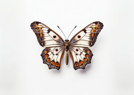 Butterfly isolated on white background with copy space for your textの素材