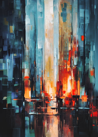 Abstract art background. Oil painting style. Fragment of artwork.の素材