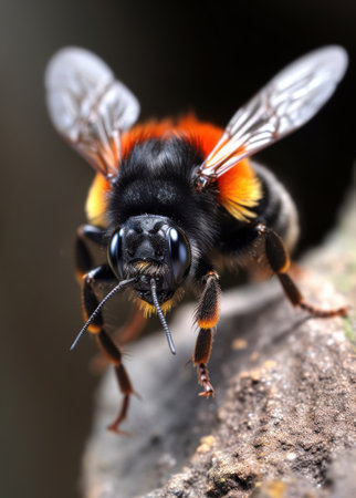 Close-up of a bee (Bombus terrestris)の素材