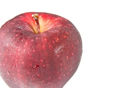 fresh red apple on whiteの写真素材