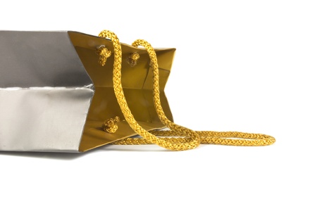 luxury paper bag on white backgroundの写真素材