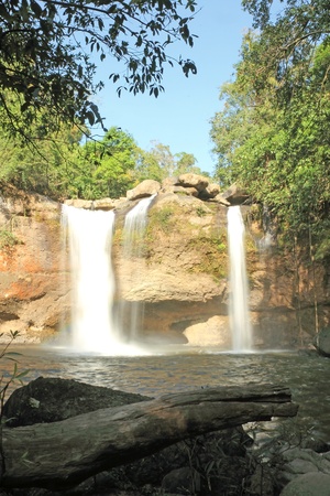 Waterfall haewsuwat, in kaoyai mountain, Thailandの写真素材