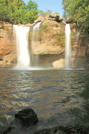 Waterfall haewsuwat, in kaoyai mountain, Thailandの写真素材