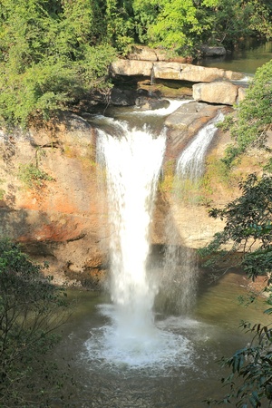 Waterfall haewsuwat, in kaoyai mountain, Thailandの写真素材