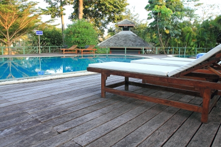 Modern house with swimming pool in natureのeditorial素材