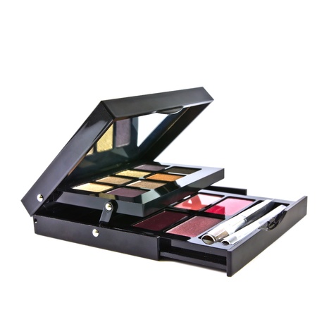 Makeup set, make-up eye shadows and lip glossの写真素材
