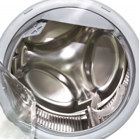 details interior view of a washing machineの写真素材