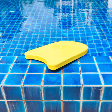 Yellow foam board on modern swimming