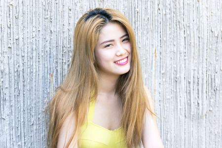 Pretty swimsuit fashion young sexy asian woman posing.の写真素材