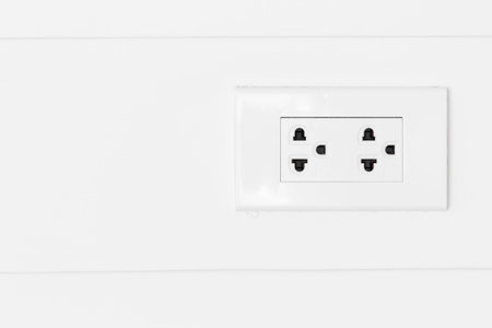 White plugs on white wood wall, plug copy space, plug socket, plug electric, plug outlet, plug...