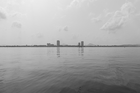 Cityscape black and white style, Pattaya Thailand.の写真素材