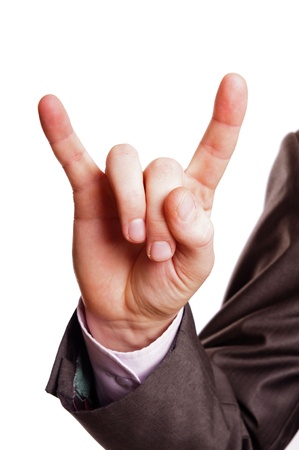 horn finger signの写真素材