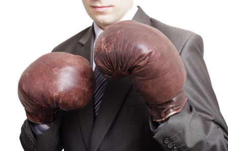 boxing businessmanの写真素材