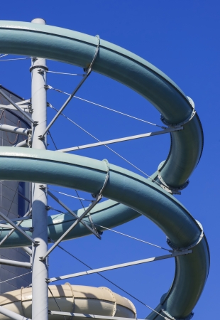 aquapark slides from outsideの写真素材