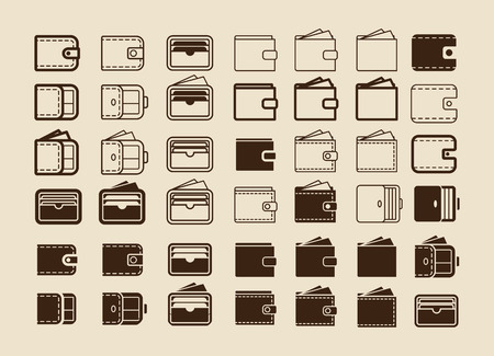Wallet and Purses Icon Collectionのイラスト素材