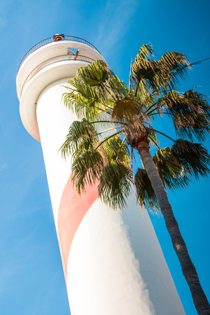 lighthouse with sky backgroundの写真素材