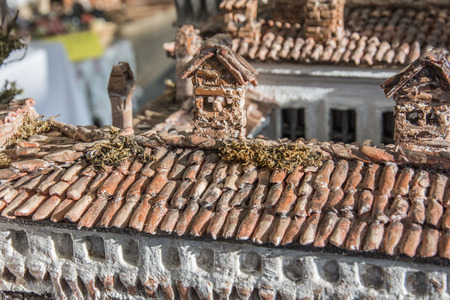 Model of the roof of a houseの写真素材