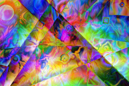 Abstract background with various colors and various shapesの写真素材