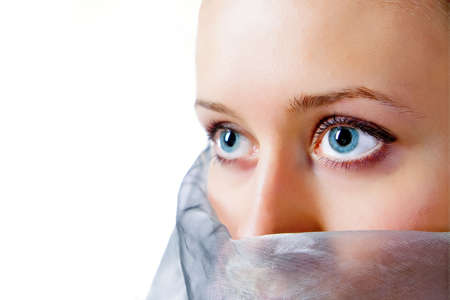 The beautiful girl in the stylised Oriental dressの写真素材