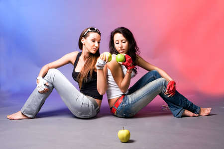 Two sensual young girls friends の写真素材