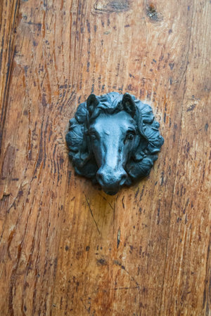 Ancient door knocker with a horse