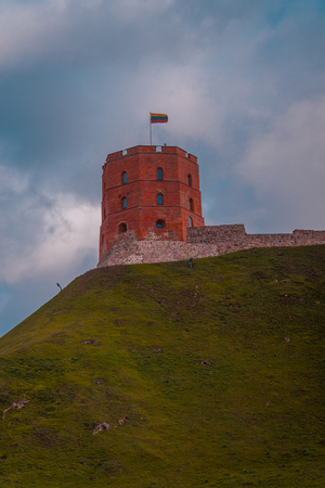 Tower Of Gediminas In Vilnius, Lithuania Europaの写真素材