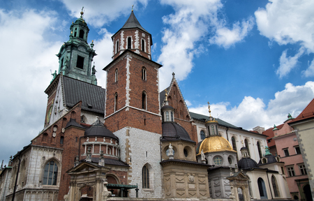 famous Wawel cathedral Krakow in sunny day, Poland.の写真素材