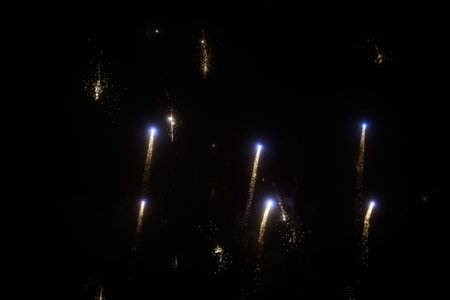 celebratory fireworks in honor of the new year closeup.