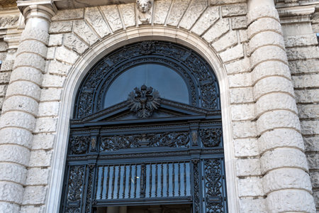 Vienna, Austria - September 2019. Details of the Imperial Palace (Hofburg) in the downtown.