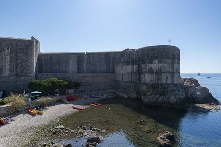 Dubrovnik old city walls on a summer dayの写真素材