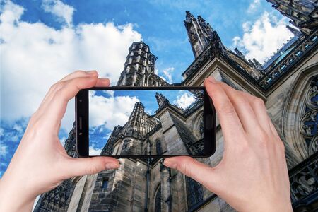 Saint Vitus Cathedral in Prague, Czech Republicの写真素材