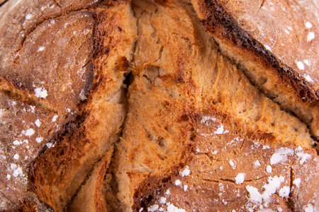 fresh bread close up macro photo.