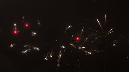 festive fireworks in the night sky.の写真素材