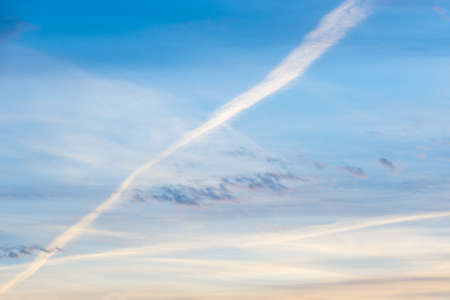 dramatic evening sky with cloudsの写真素材