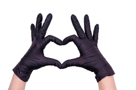 female hands in gloves. medical theme. coronavirus pandemic
