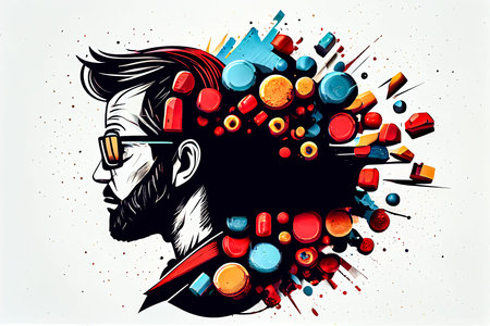 abstract logo doctor and pills. Generative AI.