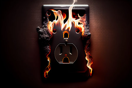 burning socket illustration. Generative AI.