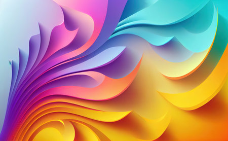 abstract iridescent wavy background. Generative AI.
