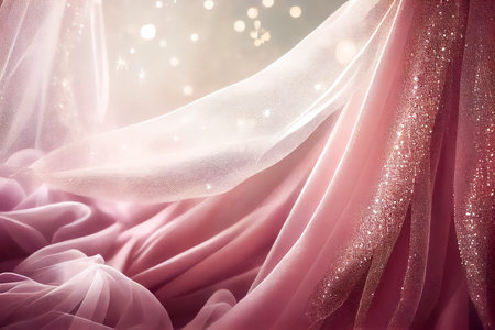 Vintage tulle chiffon with sequins. Generative AI, Generative, AI.の写真素材