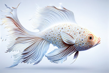 futuristic white fish. goldfish. Generative AI, Generative, AI.の写真素材