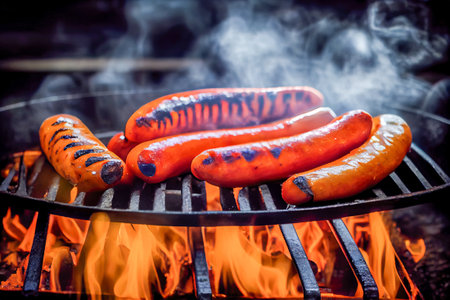 Grilled sausage. Generative AI, Generative, AI.の写真素材