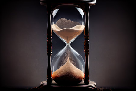hourglass close-up. Generative AI, Generative, AI.の素材