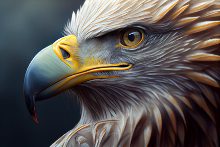 Eagles head in closeup. Generative AI, Generative, AI.の素材