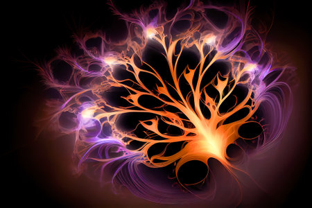Fractal light and smoke abstract background. Generative AI, Generative, AI.の素材