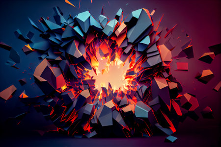 Abstract geometric background. Explosive power design. Generative AI, Generative, AI.の素材