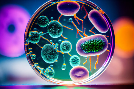 super macro bacteria and viruses. Generative AI, Generative, AI.の素材